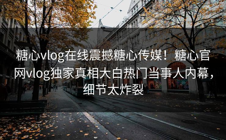 糖心vlog在线震撼糖心传媒！糖心官网vlog独家真相大白热门当事人内幕，细节太炸裂