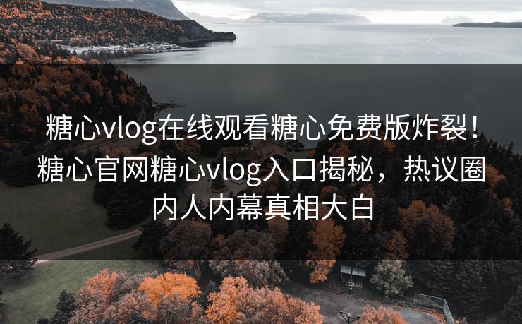 糖心vlog在线观看糖心免费版炸裂！糖心官网糖心vlog入口揭秘，热议圈内人内幕真相大白