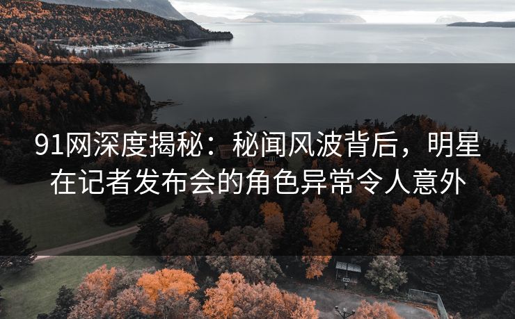 91网深度揭秘：秘闻风波背后，明星在记者发布会的角色异常令人意外